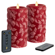 Martha Stewart 2-Piece Flameless 6" Pinecones and Evergreen
