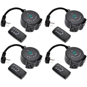 Paquete de 4: Temporizador para Iluminación Exterior de Enchufe ClearPower Da...