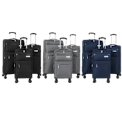 IZOD River 3-Piece Expandable Soft Sided Luggage Set with Built-In Combo Lock