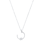 Saffron 1.0 Carat TW Moissanite Arc Pendant Sterling Silver Necklace