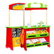 VEVOR Kids 2-In-1 Wooden Puppet Theater & Play Market Stand