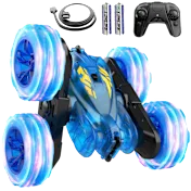 RacingFun Remote Control Swing Stunt Double-Sided Car with Light 2.4G