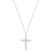 Saffron 1.0 Moissanite Cross Pendant Sterling Silver Necklace