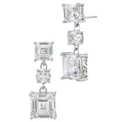 Savvy Cie Step Cut Cubic Zirconia drop Earrings