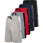 5-Pack: Nextex Men's Dry Fit Active Athletic Performance Shorts
