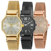 Laura Ashley Women's Hexagon Mesh Watch