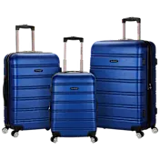 Rockland Melbourne 3-Piece Hardside Expandable Luggage Set (Blue, 20", 24", 28")