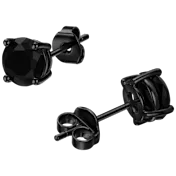 Donatello Gian Sterling Silver Black Rhodium Plated Onyx Stud Earrings