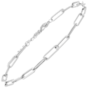 Steeltime Ladies Stainless Steel Paper Clip Link Anklet