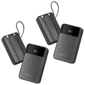 Paquete de 2: JOYFAR PowerBank Portátil de 30,000mAh con 2 Cables Integrados