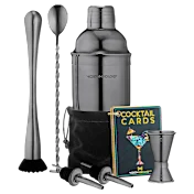 Mixology 8-Piece Black Stainless Barware Tool Set