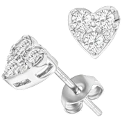 Donatello Gian Tri Stone Heart Stud Earrings