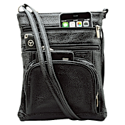 Steeltime Bolso Bandolera de Piel con Bolsillos
