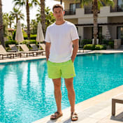 Helmut Lang MEN'S AIRY Logo Quick-Drying Swim Shorts