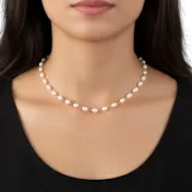 LOREN + OLIVIA Collar de Perlas y Enlaces