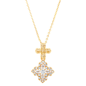 Savvy Cie Fleur-de-Lis Pendant Necklace with Cubic Zirconia