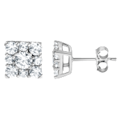 Beyond Brilliance 1 Carat TW Round Cut Lab-Grown Diamond Cluster Stud Earrings