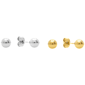 Steeltime Ladies Stainless Steel & 18K Gold Plated Earring Set