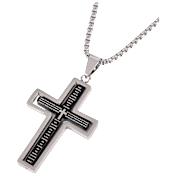 Iron Saints Collar Cruz con Oración del Padre Nuestro