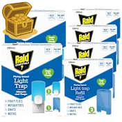 Raid Essentials Flying Insect Light Trap Set with 2 Base and 10 Glue Traps
