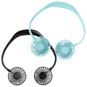 Paquete de 2: Ventiladores Portátiles de Cuello Manos Libres con Luces LED
