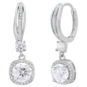 The Moissanite Halo Drop Earrings