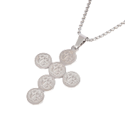 Iron Saints Stainless Steel Chain Necklace with Saint Benedict Cross Pendant