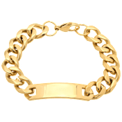 Steeltime Men's 18K Gold Plated Stainless Steel Cuban Chain Bracelet