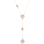 Saffron Multi Clover Drop Pendant Necklace