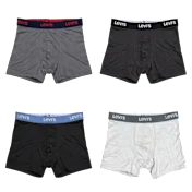 4-Pack: Levis Mens Assorted Color Microfiber Boxer Briefs