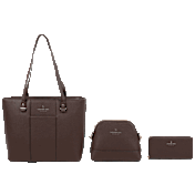 Set de bolso tipo tote de 3 piezas de cuero vegano London Fog