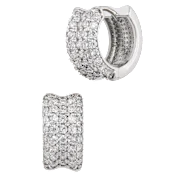Savvy Cie Beveled Cubic Zirconia Hoop Earrings
