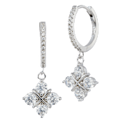Savvy Cie Cubic Zirconia Quatrefoil Drop Earrings