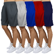5-Pack: Galaxy by Harvic Women's Loose Fit Mesh Moisture Wicking Shorts