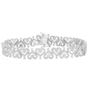 Jaclyn Smith Pulsera de Moissanita Brillante de 1 Quilate con Corazones