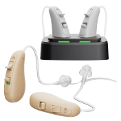 RCA Digital OTC Micro-Sized Hearing Aid Set with Charging Base