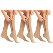 3-Pack: Titans Zip-Up Open-Toe Compression Socks