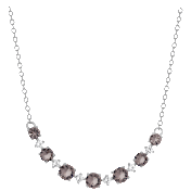 Collar de Plata Esterlina de Diseño Único con Piedra Preciosa Creada en Laboratorio y Zafiro Blanco