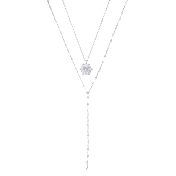 Saffron 1.0 Carat TW Moissanite Layered Sterling Silver Necklace