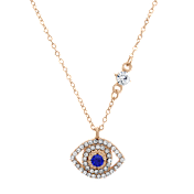 Saffron Protective Eye Necklace with Blue Center Stone