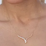 Savvy Cie Graduated CZ V Bar Necklace