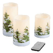 Artemis Juego de 3 Velas de Cera LED sin Llama con Control Remoto