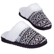 Born Fair Isle Faux Fur Scuff Slippers