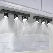 The Cordless Under Cabinet Pivoting LED Lights (Black)