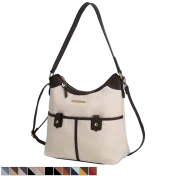 MKF Collection Harper Shoulder Bag by Mia K. in Color Block Vegan Leather