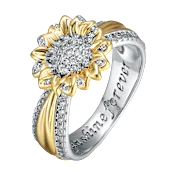 Rachel Glauber Anillo de Diamantes de Dos Tonos