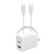 HyperGear 30W Power Delivery Dual Wall Charger with USB-C to USB-C Cable