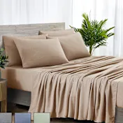 Bibb Home 6-Piece Rayon From Bamboo Chambray 2000 Thread Count SnugGrip Sheets