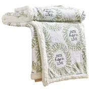 Luxury Home Sherpa Faith, Hope & Love Throw Blanket