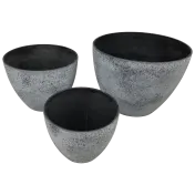 The Speckled Gray Three-Piece Planter Set